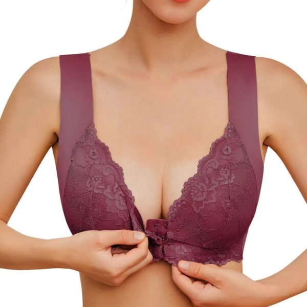 Front Closure Underwired Seamless Beautiful Back Bra Sexy Lace Comfortable Push Up Underwear - Image 3