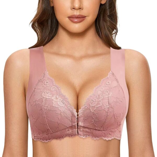 Front Closure Underwired Seamless Beautiful Back Bra Sexy Lace Comfortable Push Up Underwear - Image 2